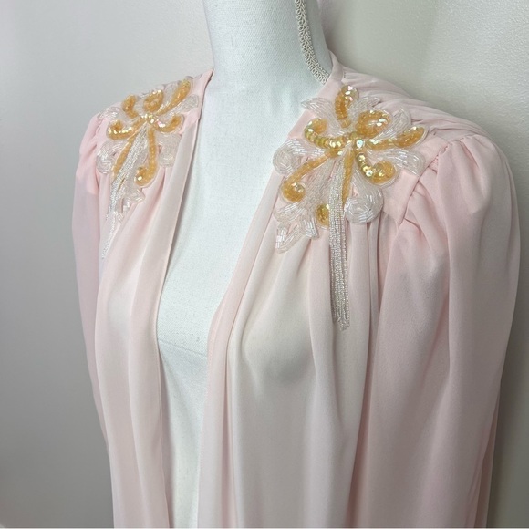 Vintage 80s Patra Sheer Pink Open Robe - Picture 7 of 11
